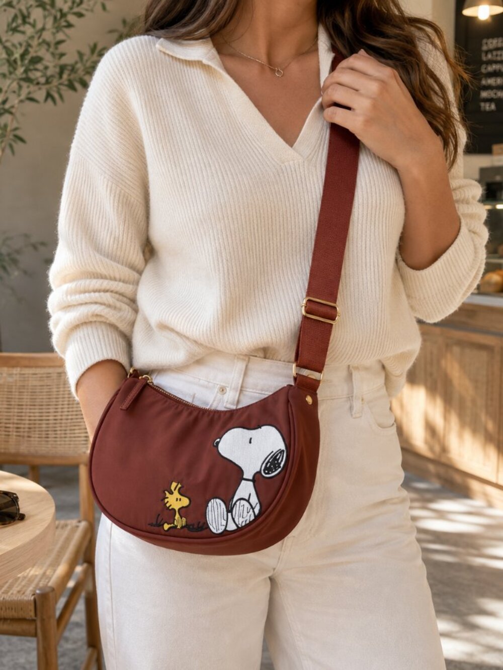 Primark Snoopy & Woodstock Crossbody Bag, Embroidered